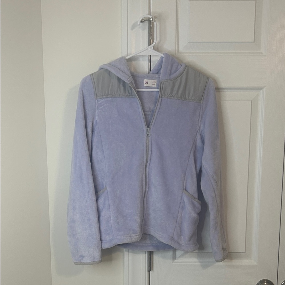 SO Light Purple Hooded Puffer Jacket